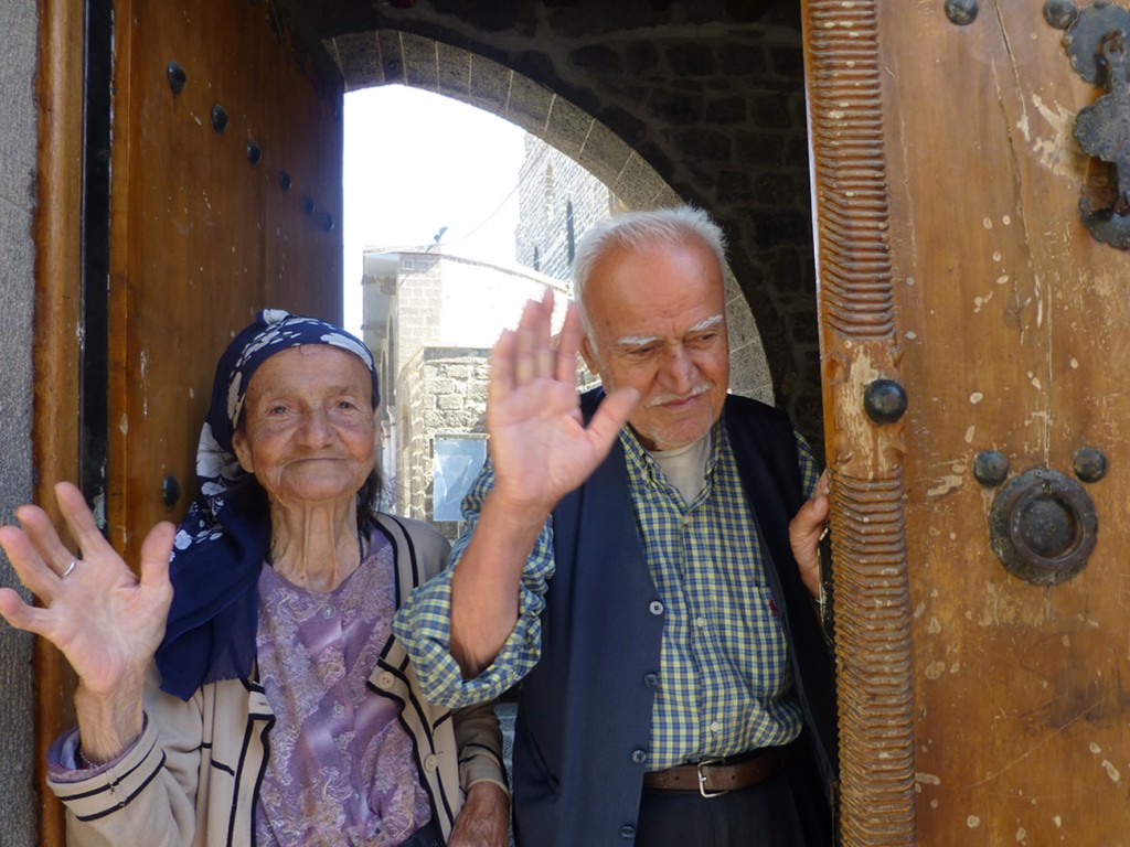 Degeen Baydzar and Baron Sarkis, oldest living Armenians in Dikranagerd.