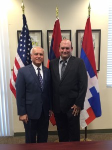 S.D.H.P Executive Board member Garry Sinanian with Honorary Consul Andy Armenian