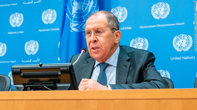 NEW YORK, UNITED STATES - 2021/09/25: Press conference by Minister for Foreign Affairs of the Russian Federation Sergey Lavrov at UN Headquarters during United Nations High week. (Photo by Lev Radin/Pacific Press/LightRocket via Getty Images)