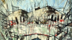 Arthur Pinajian, Overlook Mountain, fragment, Woodstock, New York, 1955; oil on canvas