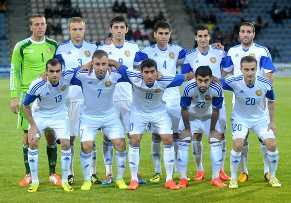 Armenia national team before the game against Denmark