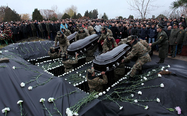 Mourning Rally and funeral at Yerablur military pantheon