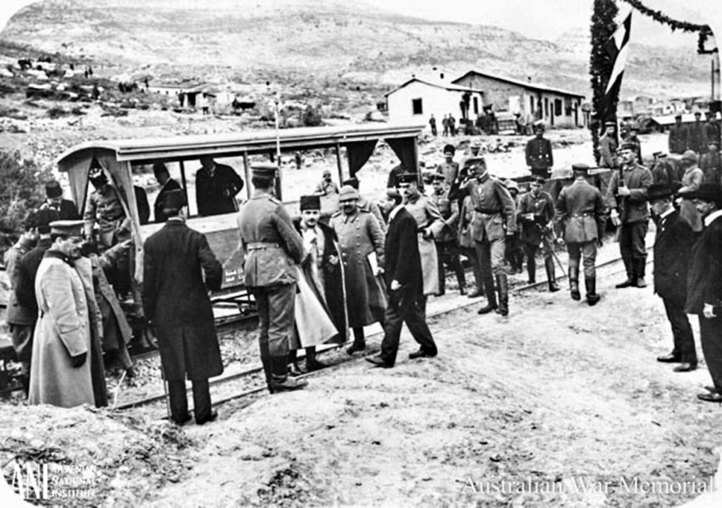  Ottoman Minister of War Enver at rail station in Taurus Mountains