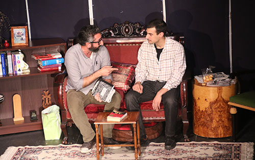 Journalist Alex (played by Haig Hovnanian) shares a scene with his friend Soghomon (played by Raffi Wartanian)