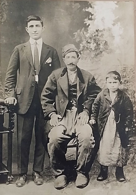 Donor's father Harry (left) had a local Worcester photographer place him in this photo, which he had brought to the United States from Kharpert. His father (donors grandfather) is shown with a child who is presumably the young Harry back in Kharpert
