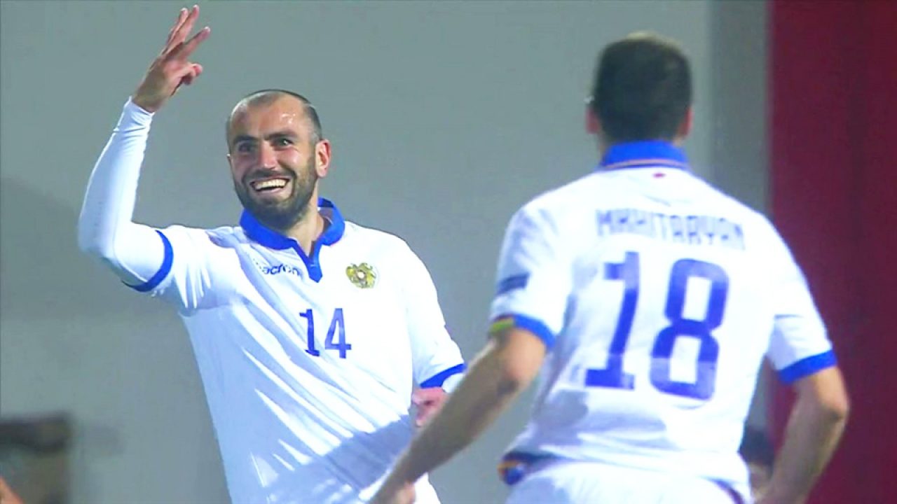 Yura Movsisyan scores four for Armenia to deny Gibraltar a shock promotion  in the Nations League