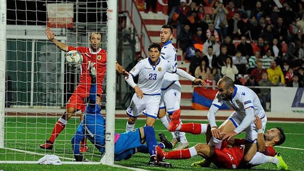 Yura Movsisyan scores four for Armenia to deny Gibraltar a shock promotion  in the Nations League