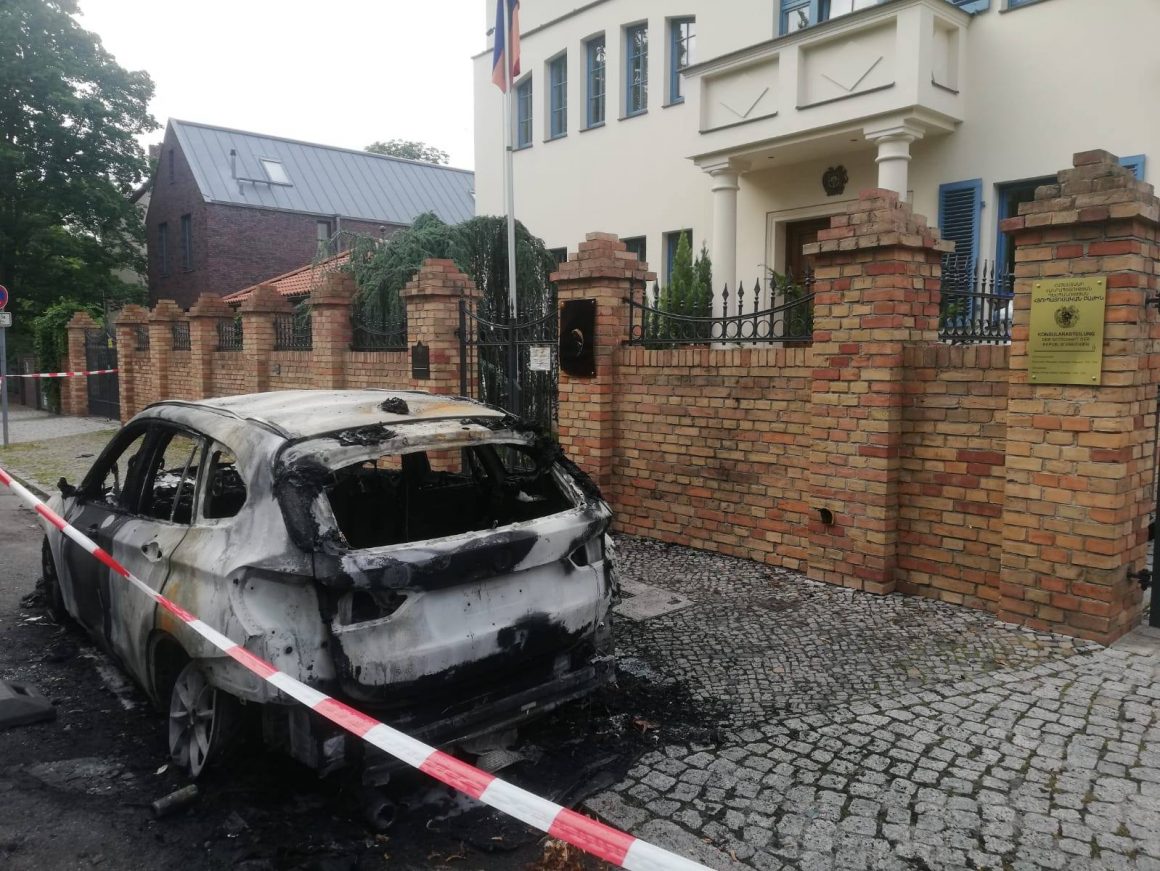 Official Car of the Armenian Embassy in Germany Set on Fire • MassisPost