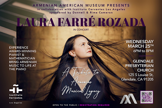 Armenian American Museum to Host Pianist Dr. Laura Farré Rozada in Concert