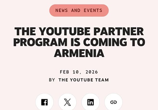 YouTube Partner Program Set to Go Live in Armenia