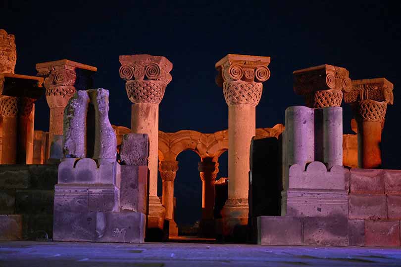 “Temple of Lights”: New Illumination System Unveiled at Zvartnots Historical and Cultural Reserve-Museum